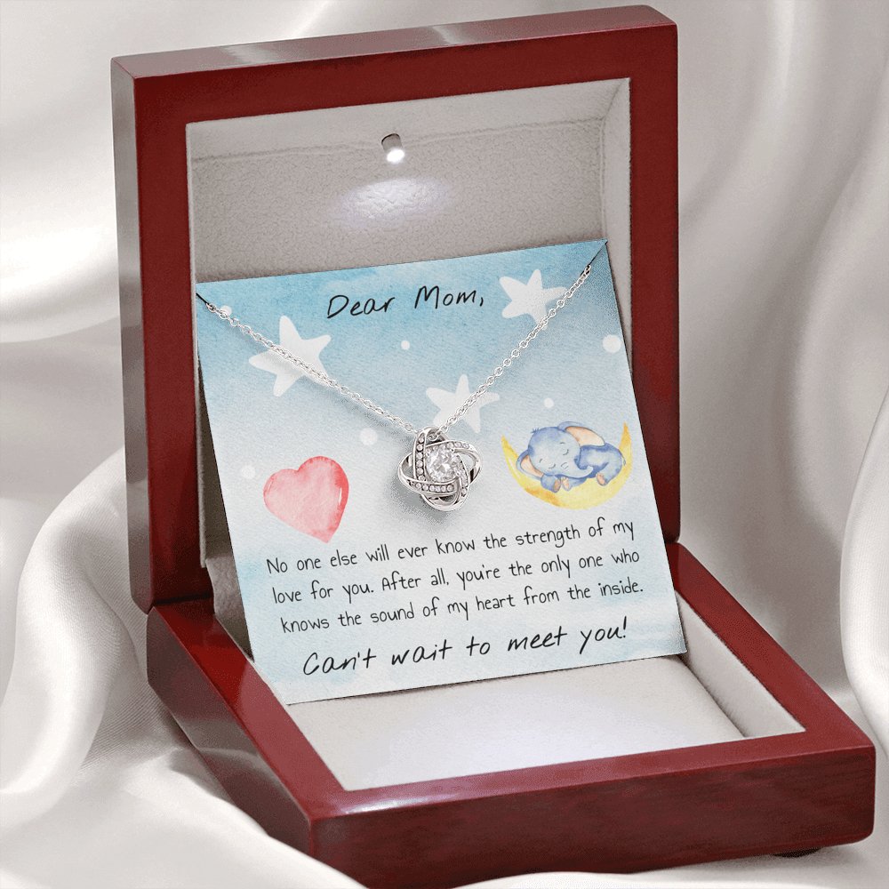 Dear Mom - Can&#39;t Wait To Meet You - Love Knot Necklace - Celeste Jewel