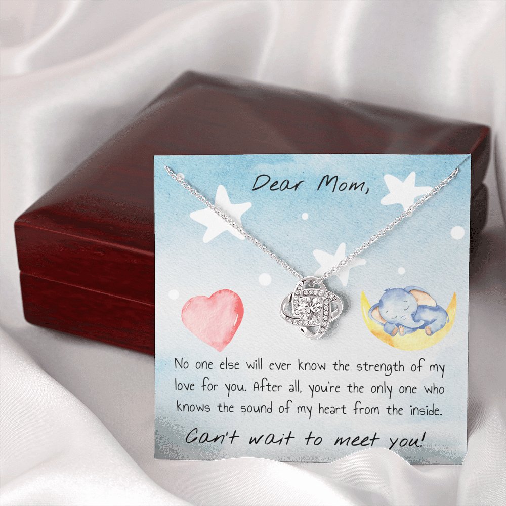 Dear Mom - Can't Wait To Meet You - Love Knot Necklace - Celeste Jewel