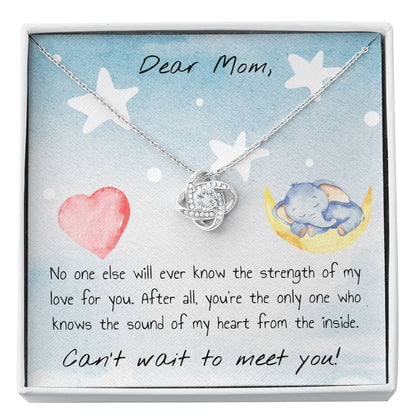 Dear Mom - Can't Wait To Meet You - Love Knot Necklace - Celeste Jewel