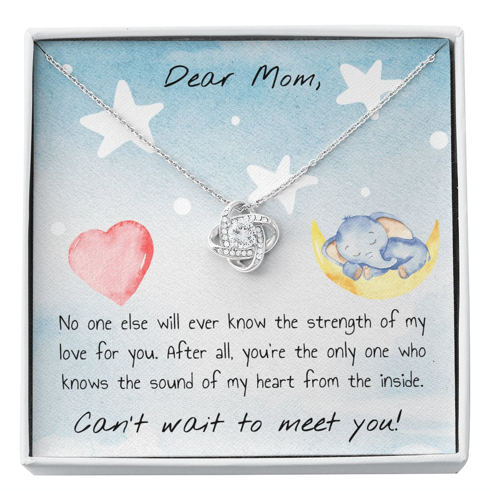 Dear Mom - Can&#39;t Wait To Meet You - Love Knot Necklace - Celeste Jewel