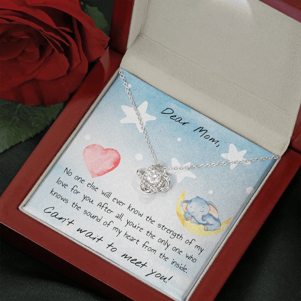 Dear Mom - Can't Wait To Meet You - Love Knot Necklace - Celeste Jewel