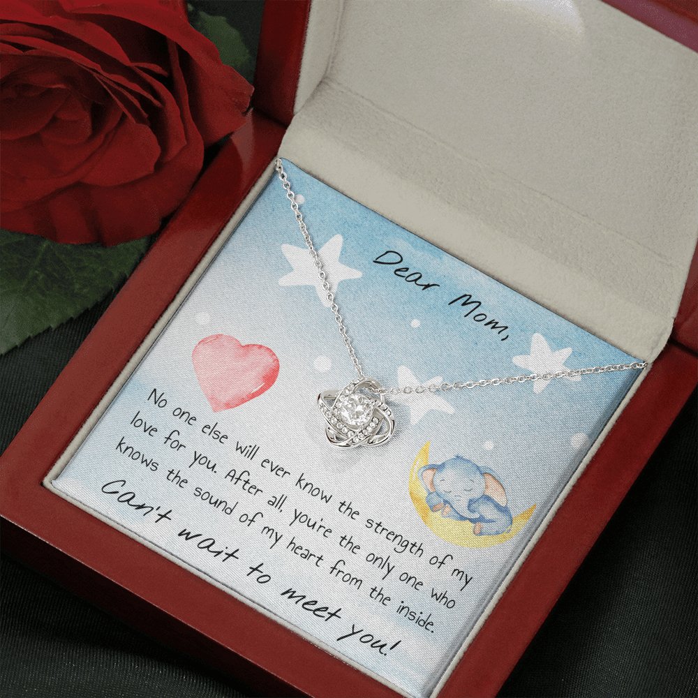 Dear Mom - Can&#39;t Wait To Meet You - Love Knot Necklace - Celeste Jewel