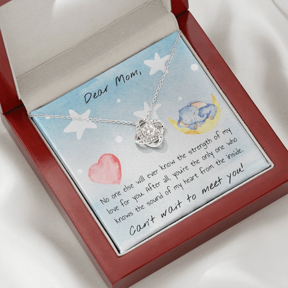 Dear Mom - Can't Wait To Meet You - Love Knot Necklace - Celeste Jewel