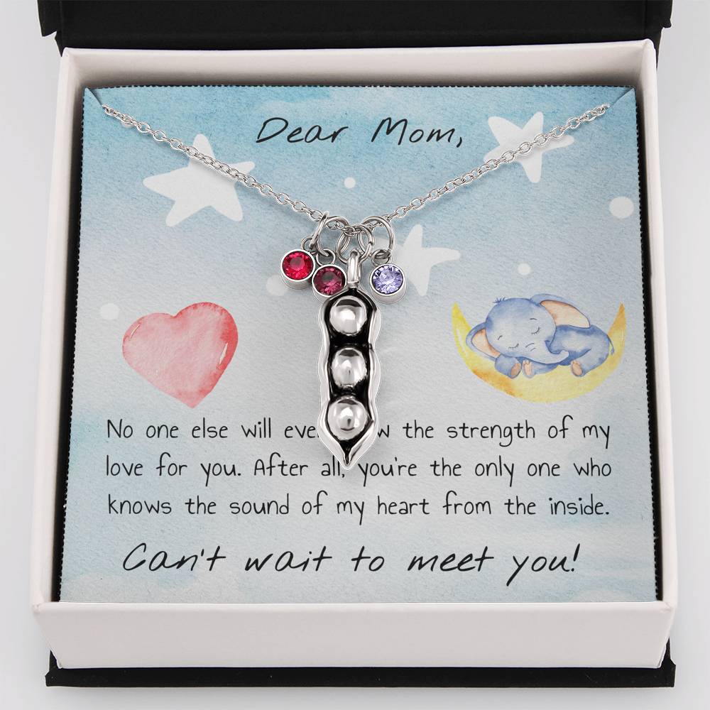 Dear Mom - Can't Wait To Meet You - Pea Pod Necklace - Celeste Jewel