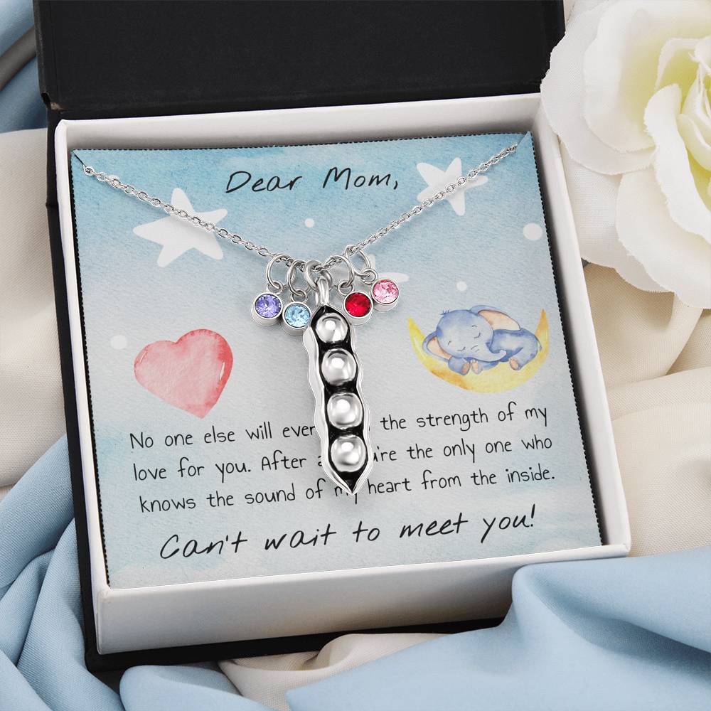 Dear Mom - Can't Wait To Meet You - Pea Pod Necklace - Celeste Jewel