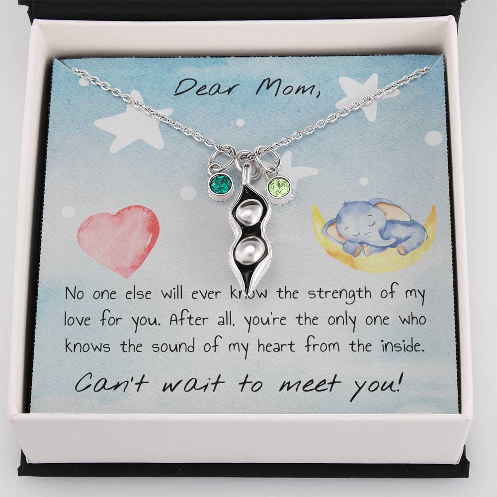 Dear Mom - Can't Wait To Meet You - Pea Pod Necklace - Celeste Jewel