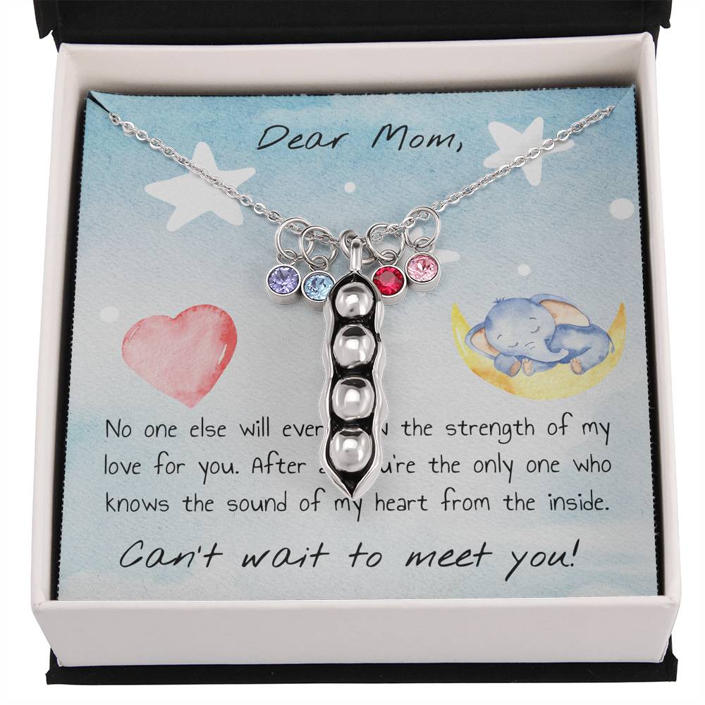 Dear Mom - Can't Wait To Meet You - Pea Pod Necklace - Celeste Jewel