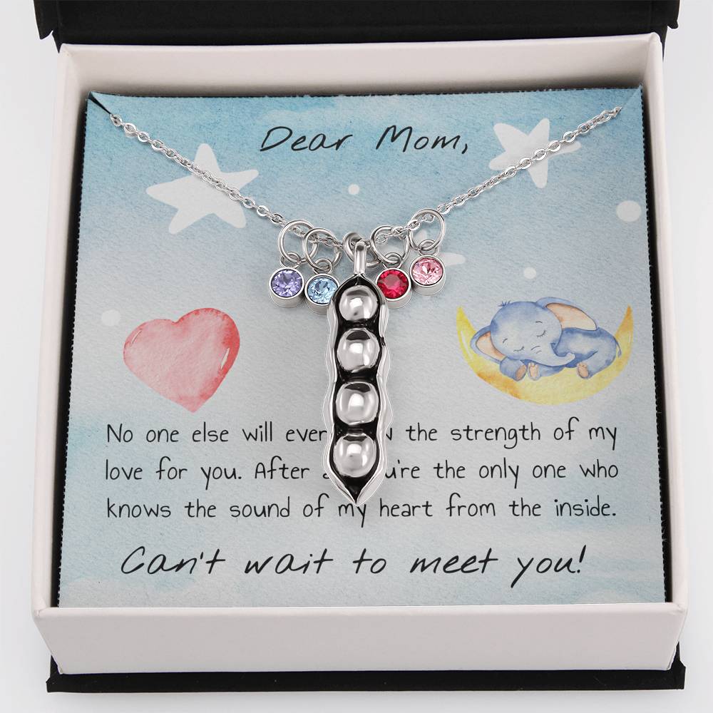 Dear Mom - Can't Wait To Meet You - Pea Pod Necklace - Celeste Jewel