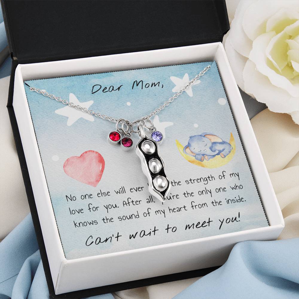 Dear Mom - Can't Wait To Meet You - Pea Pod Necklace - Celeste Jewel