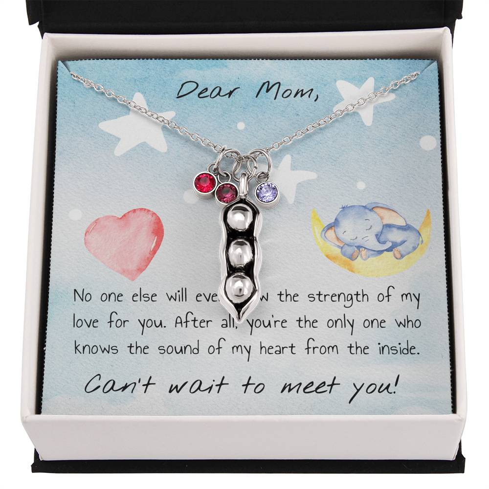 Dear Mom - Can't Wait To Meet You - Pea Pod Necklace - Celeste Jewel