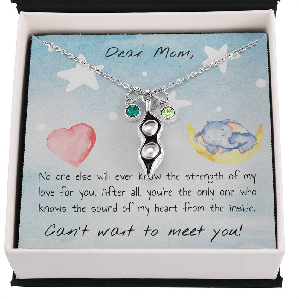 Dear Mom - Can't Wait To Meet You - Pea Pod Necklace - Celeste Jewel