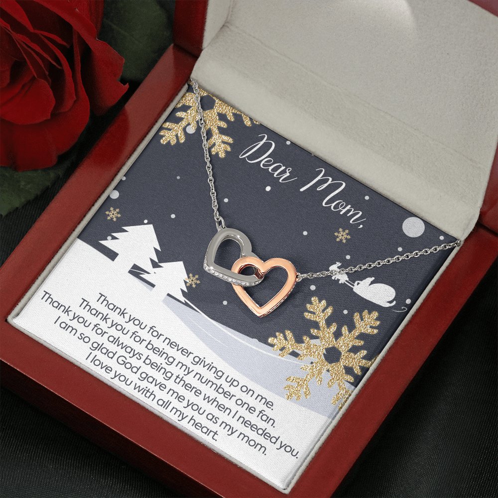 Dear Mom - Number One Fan - Interlocking Hearts Necklace - Celeste Jewel
