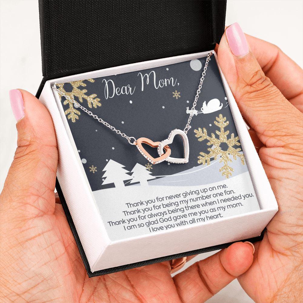 Dear Mom - Number One Fan - Interlocking Hearts Necklace - Celeste Jewel