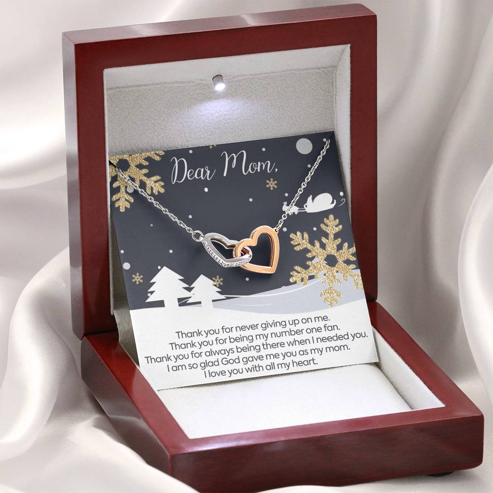 Dear Mom - Number One Fan - Interlocking Hearts Necklace - Celeste Jewel