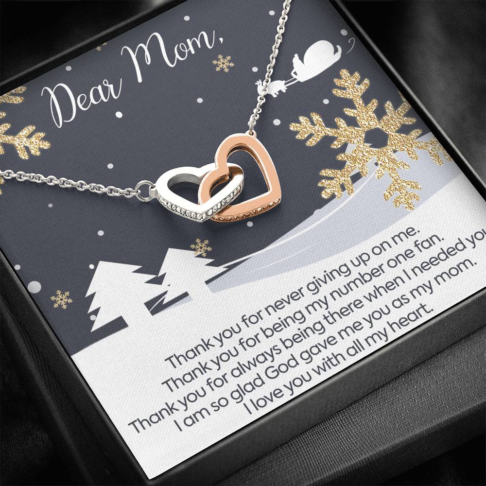 Dear Mom - Number One Fan - Interlocking Hearts Necklace - Celeste Jewel