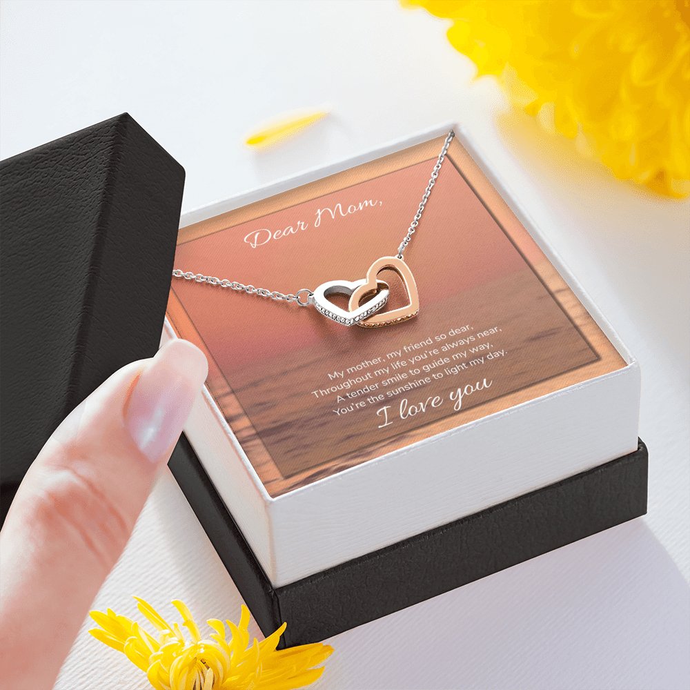Dear Mom - Sunshine To Light My Day - Interlocking Hearts Necklace - Celeste Jewel