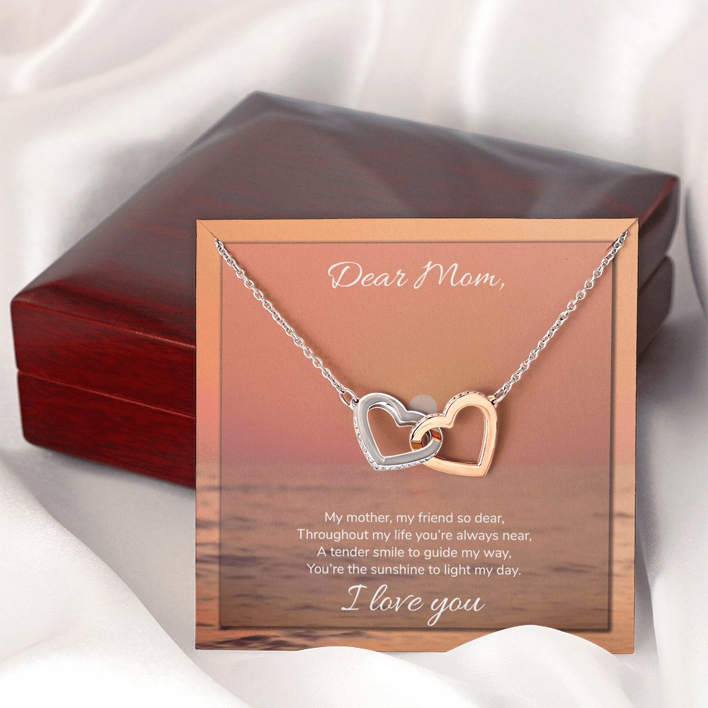 Dear Mom - Sunshine To Light My Day - Interlocking Hearts Necklace - Celeste Jewel