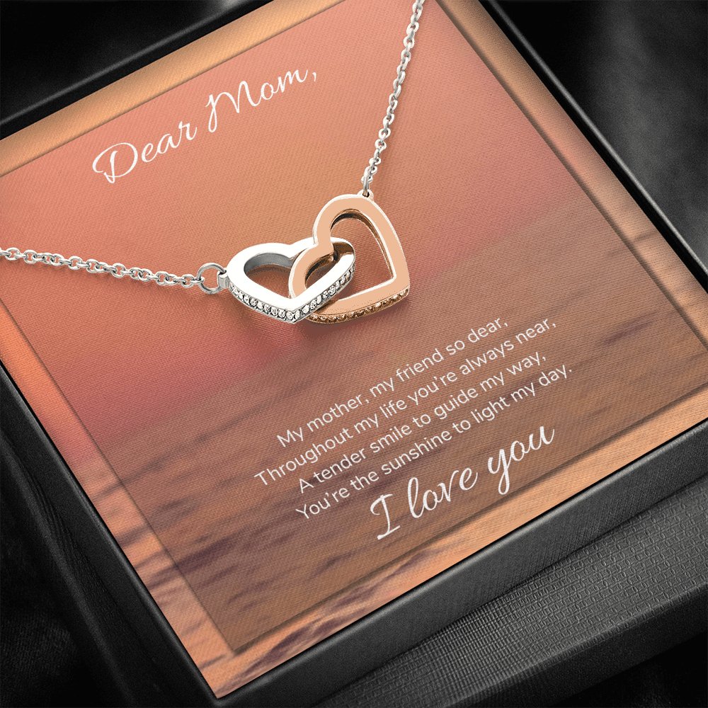 Dear Mom - Sunshine To Light My Day - Interlocking Hearts Necklace - Celeste Jewel