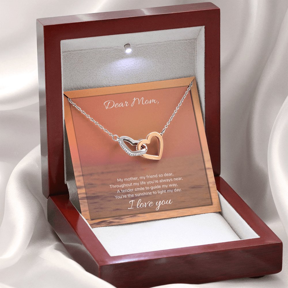 Dear Mom - Sunshine To Light My Day - Interlocking Hearts Necklace - Celeste Jewel