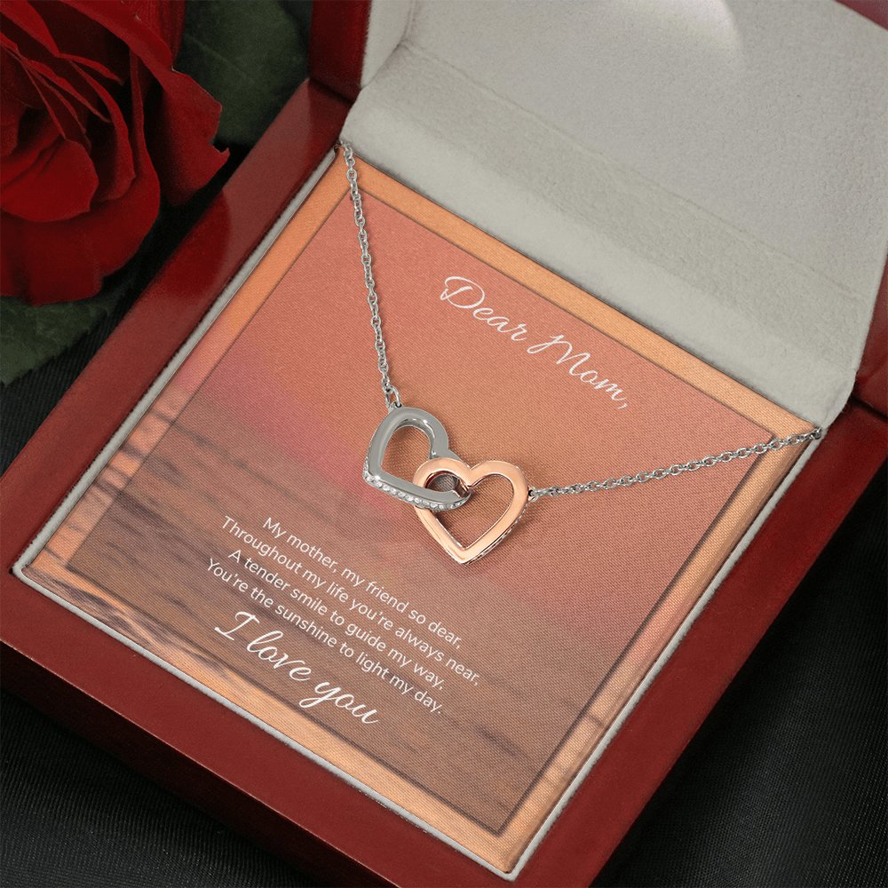 Dear Mom - Sunshine To Light My Day - Interlocking Hearts Necklace - Celeste Jewel