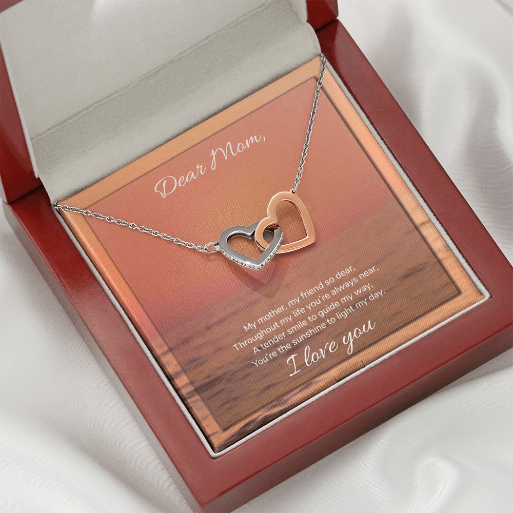 Dear Mom - Sunshine To Light My Day - Interlocking Hearts Necklace - Celeste Jewel