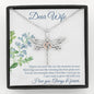 Dear Wife - Best Prize Ever - Dragonfly Necklace Jewelry 