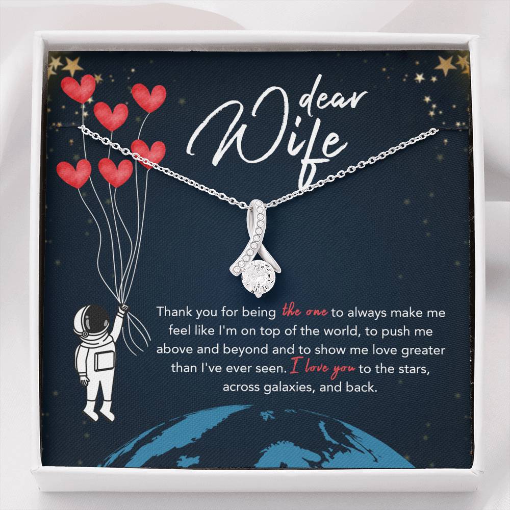 Dear Wife - Beyond The Stars - Sparkling Radiance Necklace Jewelry Two-Toned Box 