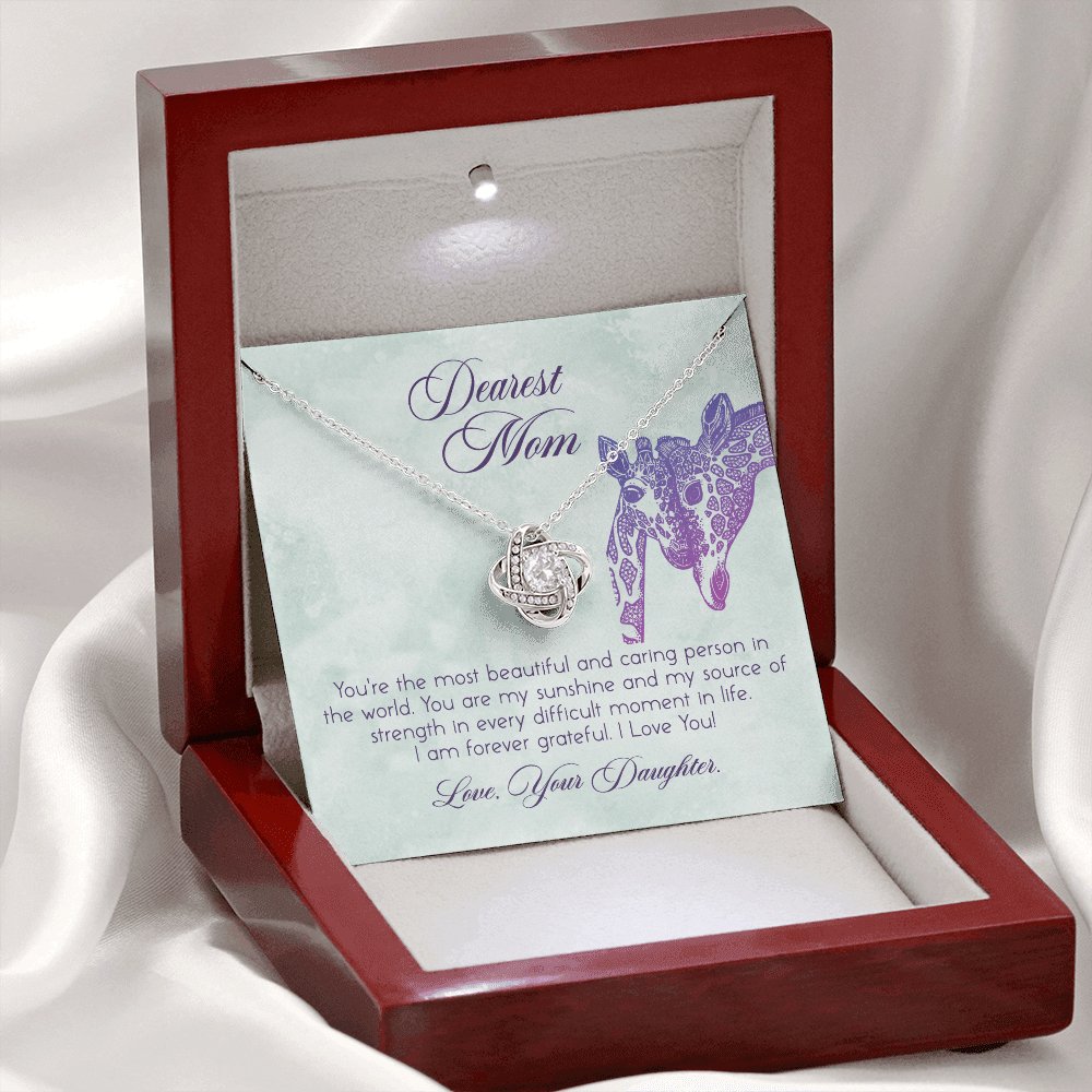 Dearest Mom - Personalized Giraffe Gift - Love Knot Necklace - Celeste Jewel