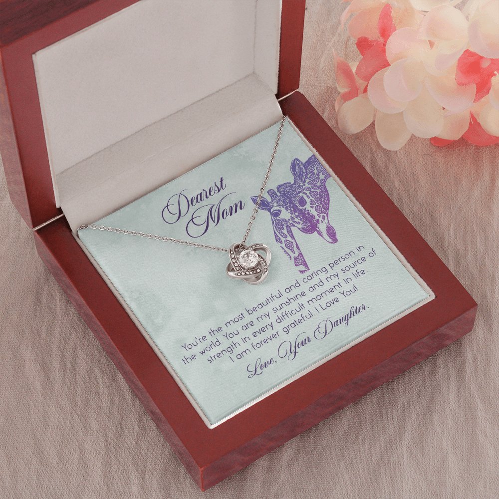 Dearest Mom - Personalized Giraffe Gift - Love Knot Necklace - Celeste Jewel
