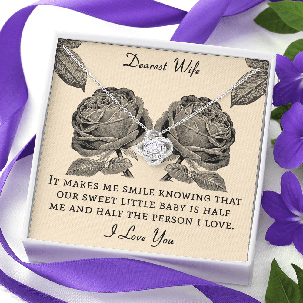 Dearest Wife - Half And Half - Love Knot Necklace - Celeste Jewel
