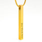 Engraved 2-Sided Vertical Stick Necklace Jewelry 