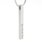 Engraved 2-Sided Vertical Stick Necklace Jewelry 