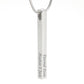 Engraved 4-Sided Vertical Stick Necklace Jewelry 