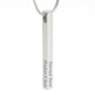 Engraved 4-Sided Vertical Stick Necklace Jewelry 