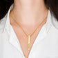 Engraved 4-Sided Vertical Stick Necklace Jewelry 