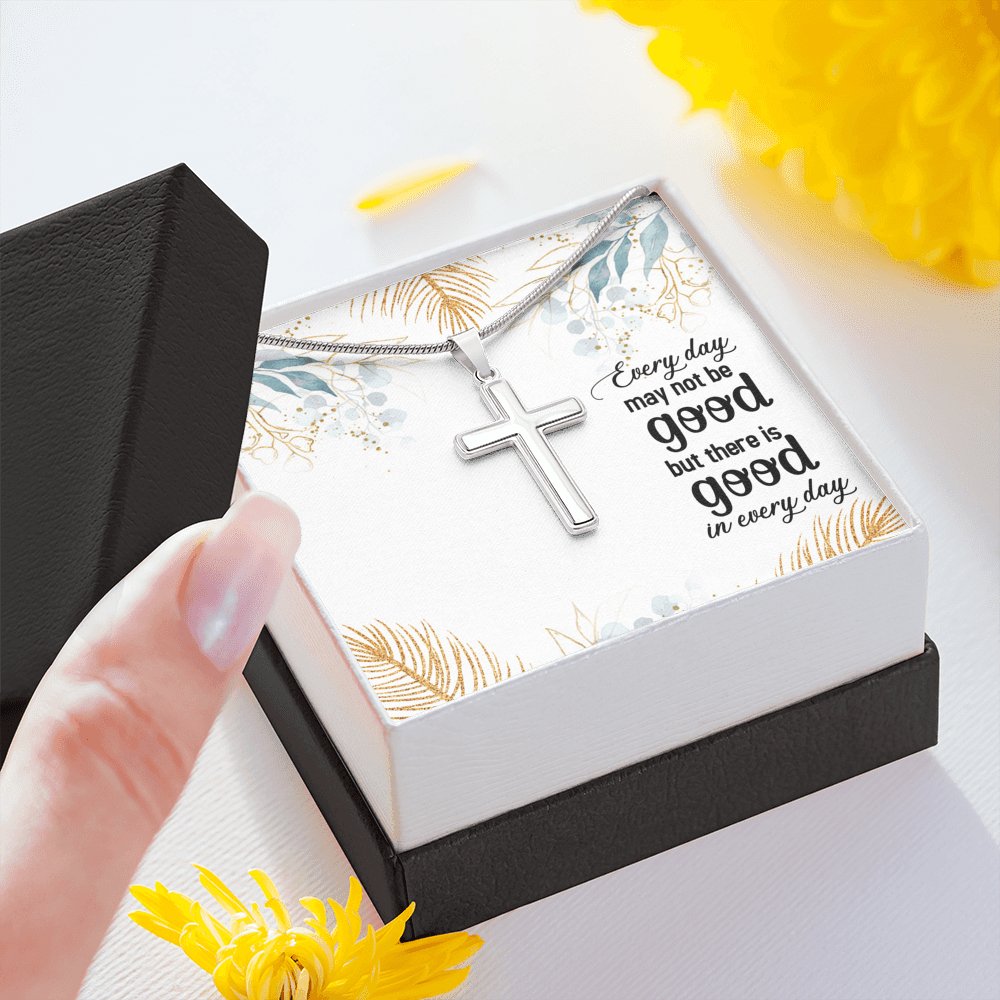 Every Day May Not Be Good - Personalized Cross Necklace - Celeste Jewel