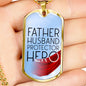 Father Husband Protector Hero - Luxury Dog Tag Necklace - Celeste Jewel