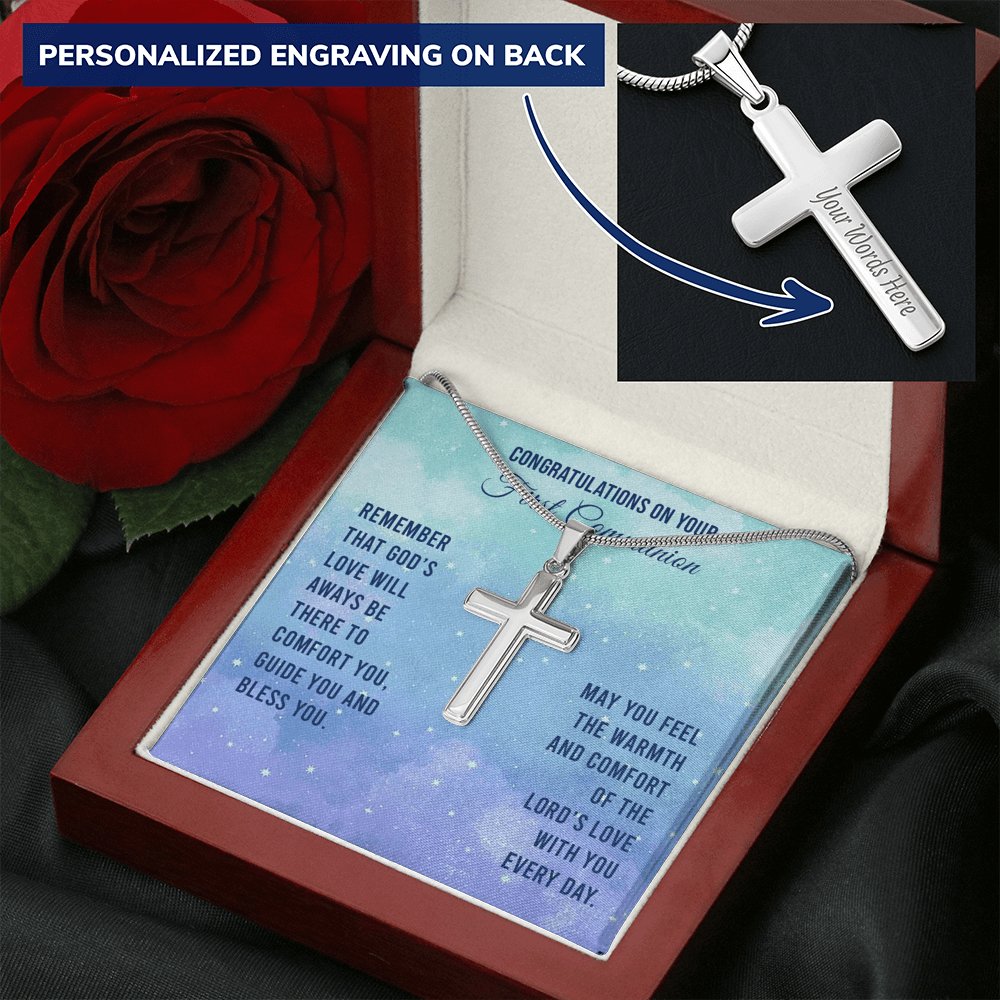 First Communion - Remember God’s Love - Cross Necklace - Celeste Jewel