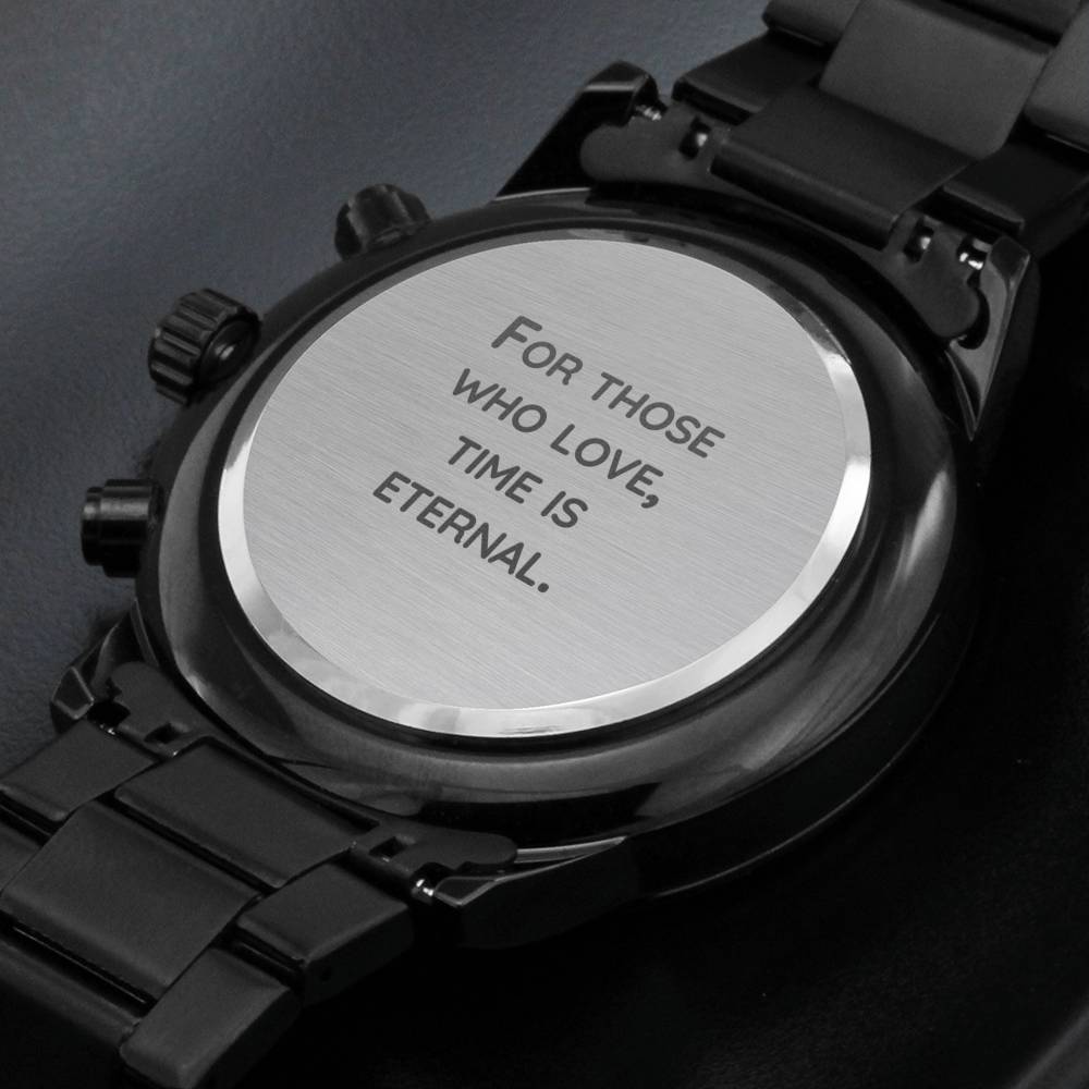 For Those Who Love - Black Chronograph Watch - Celeste Jewel