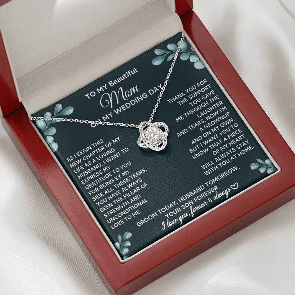 From Son To Mom On Wedding Day - Love Knot Necklace - Celeste Jewel