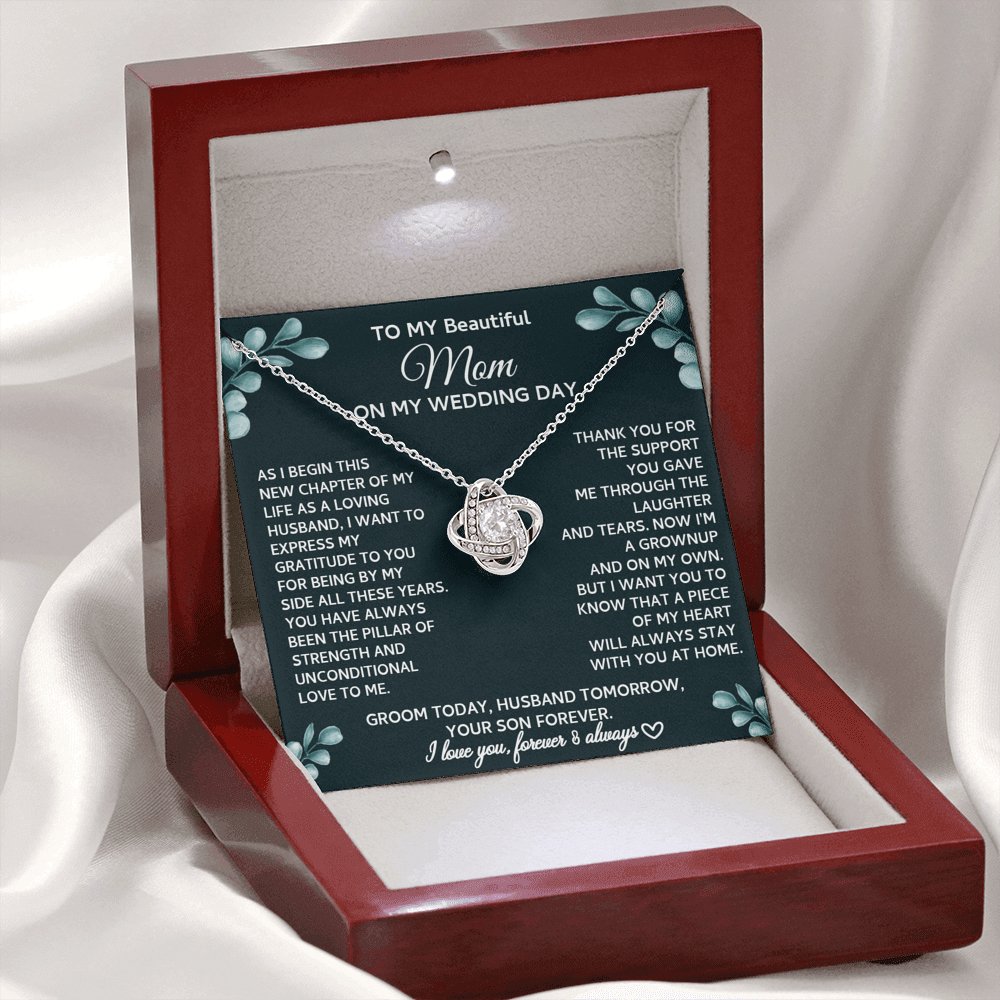 From Son To Mom On Wedding Day - Love Knot Necklace - Celeste Jewel