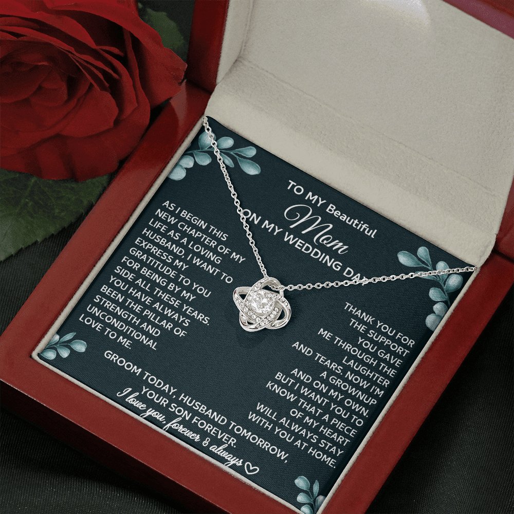 From Son To Mom On Wedding Day - Love Knot Necklace - Celeste Jewel