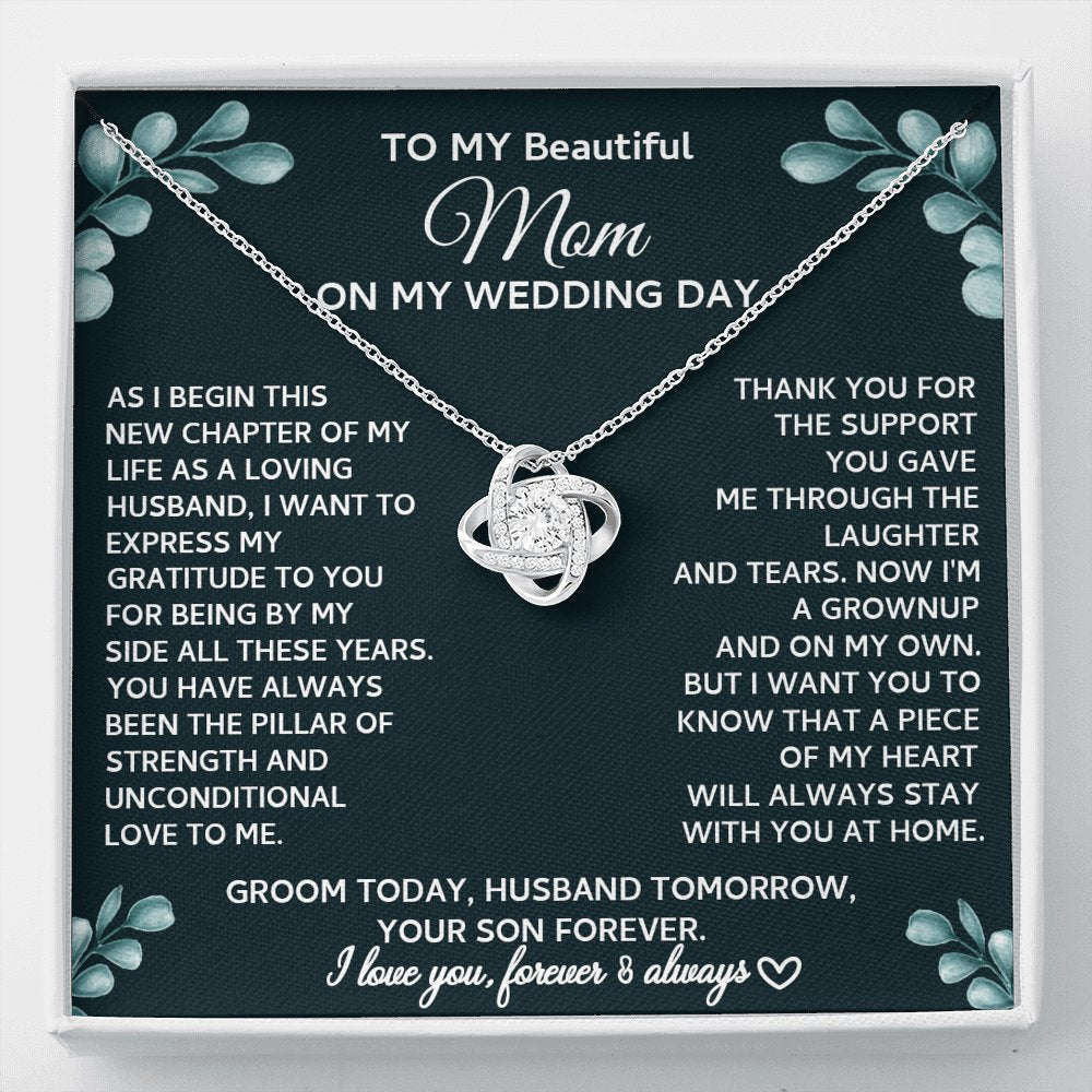 From Son To Mom On Wedding Day - Love Knot Necklace - Celeste Jewel