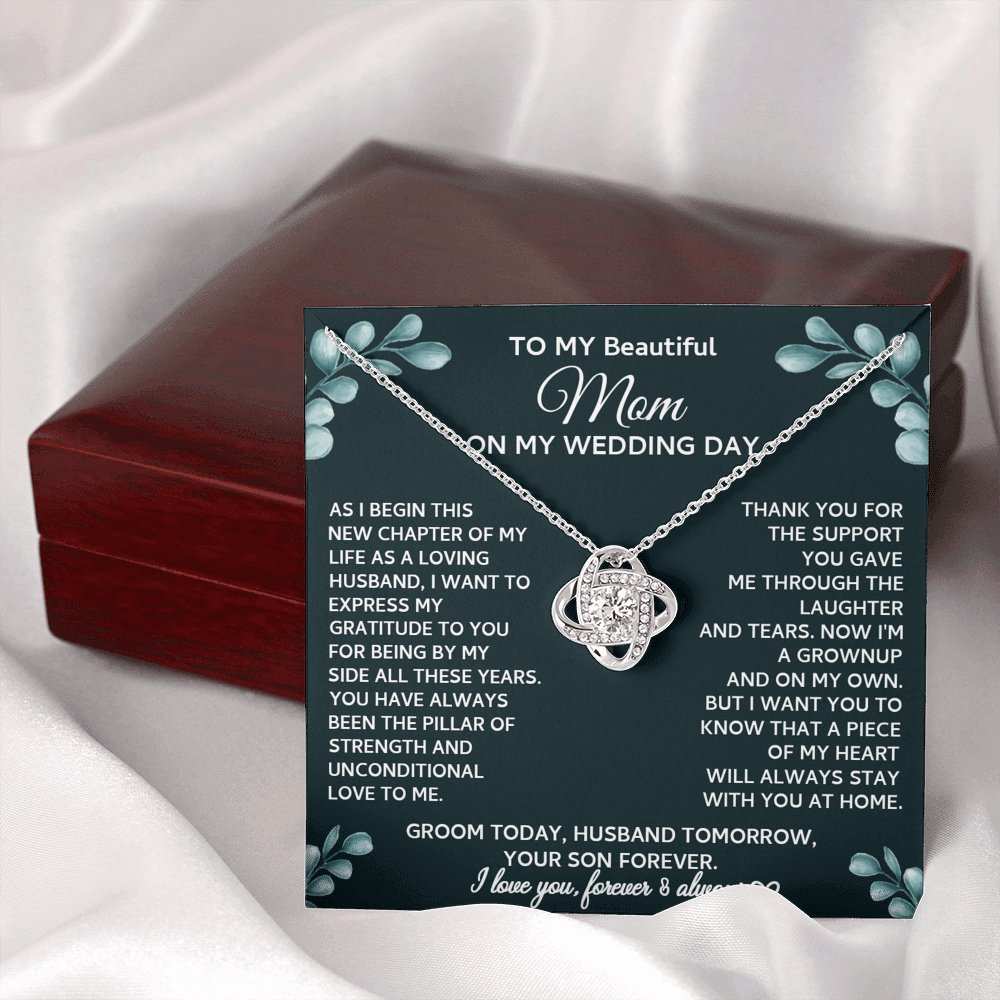 From Son To Mom On Wedding Day - Love Knot Necklace - Celeste Jewel