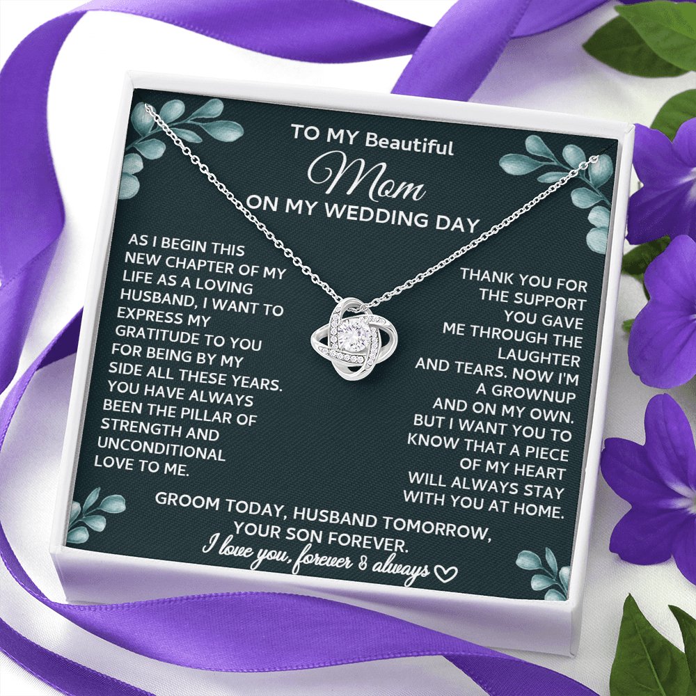 From Son To Mom On Wedding Day - Love Knot Necklace - Celeste Jewel