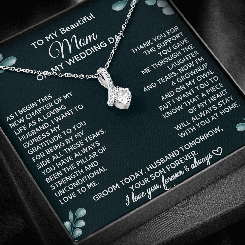 From Son To Mom On Wedding Day - Sparkling Radiance Necklace - Celeste Jewel