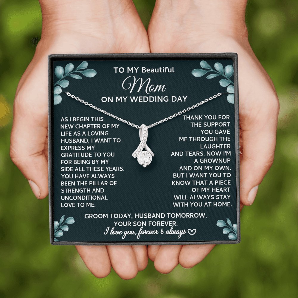 From Son To Mom On Wedding Day - Sparkling Radiance Necklace - Celeste Jewel