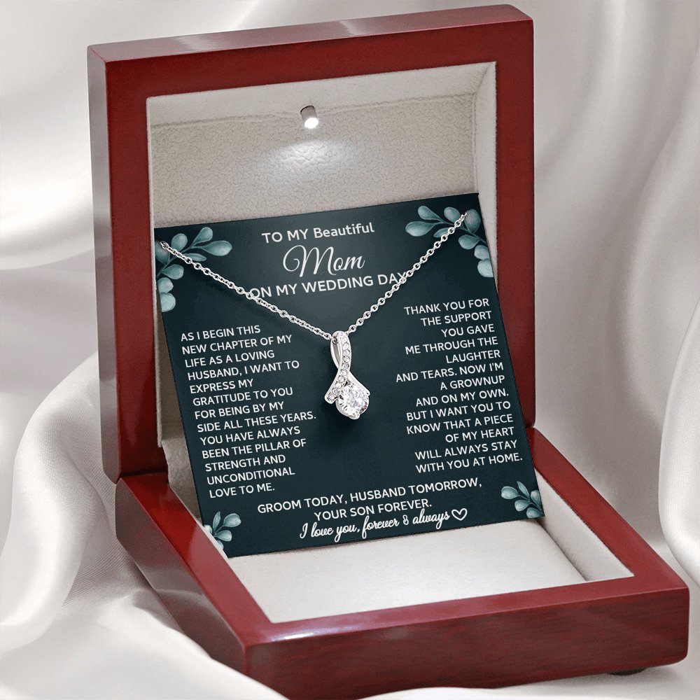 From Son To Mom On Wedding Day - Sparkling Radiance Necklace - Celeste Jewel