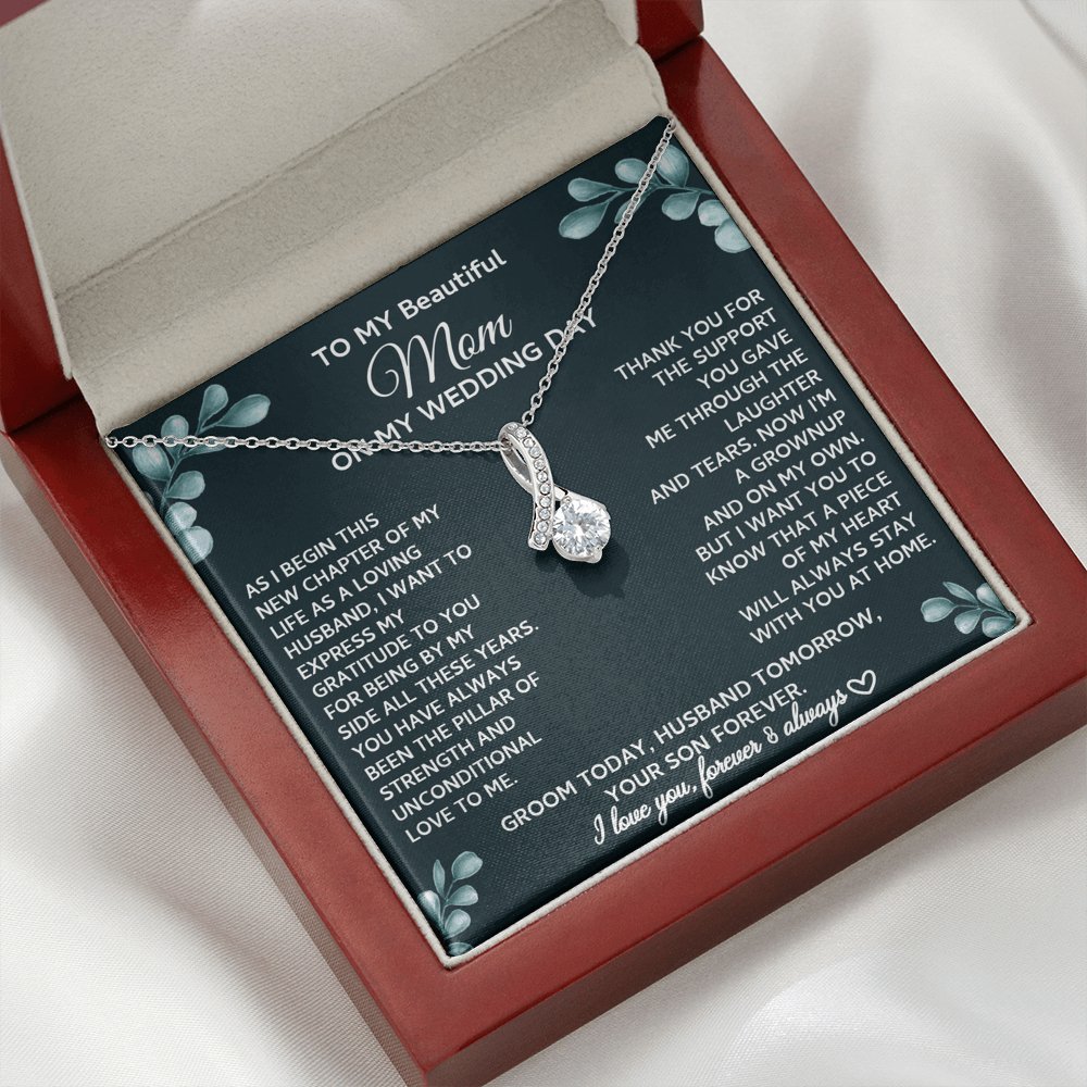 From Son To Mom On Wedding Day - Sparkling Radiance Necklace - Celeste Jewel