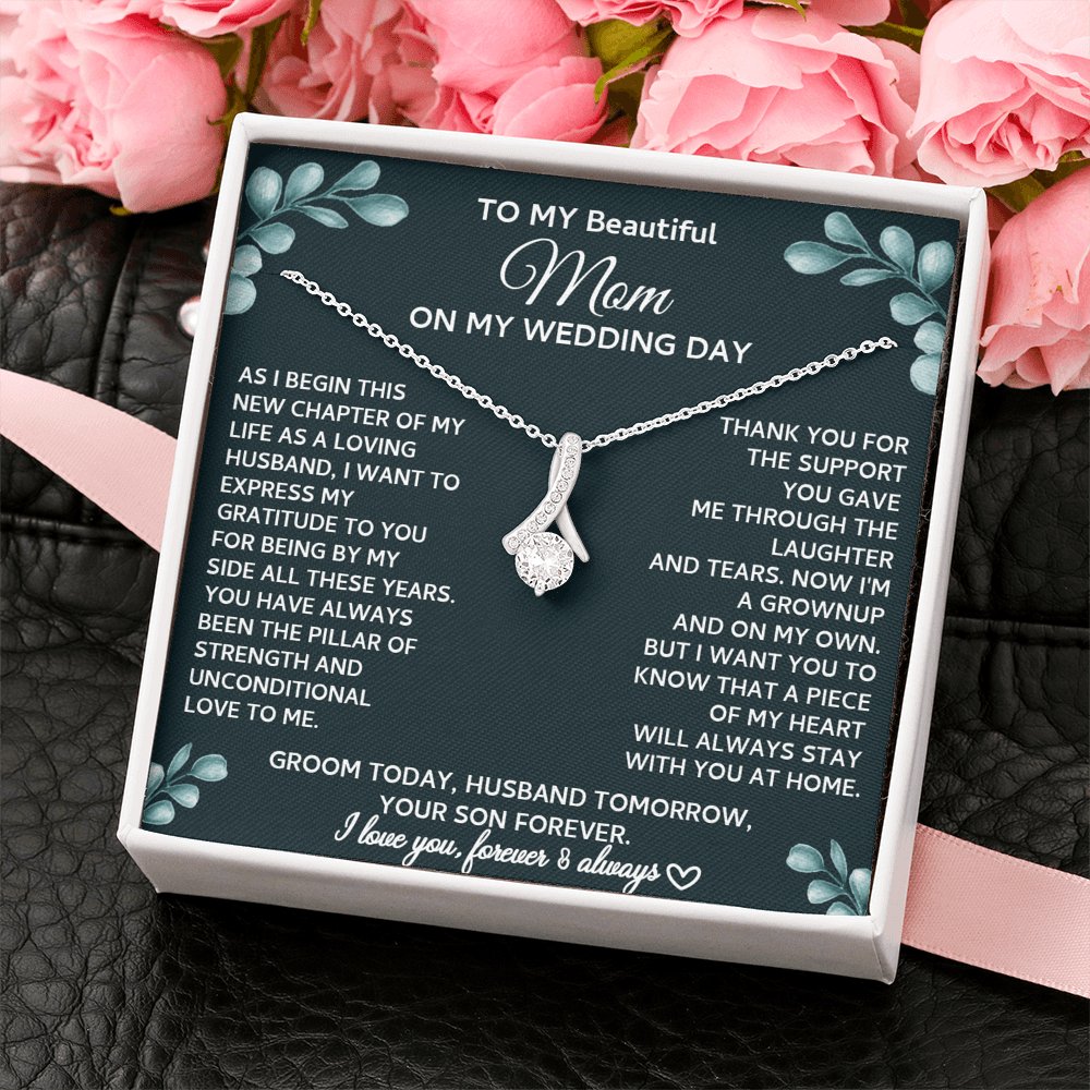 From Son To Mom On Wedding Day - Sparkling Radiance Necklace - Celeste Jewel